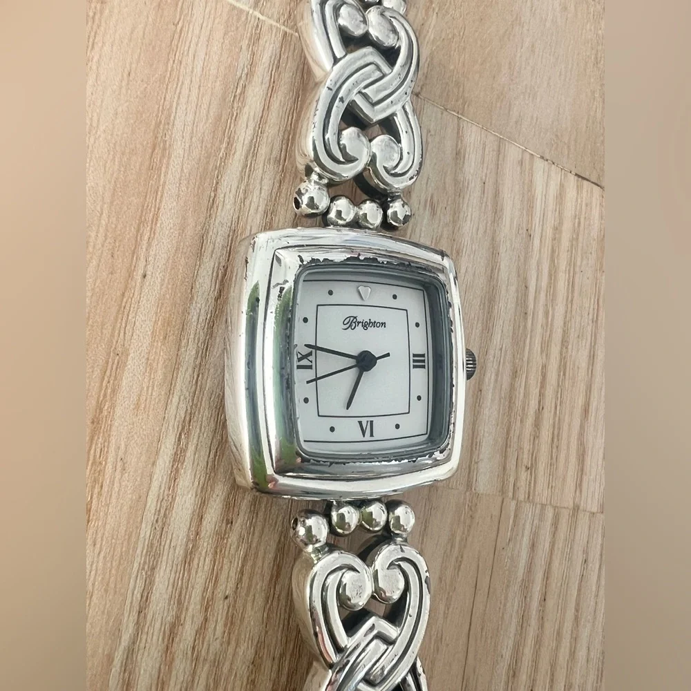 Brighton ladies Santa Rosa silver tone watch bracelet NEW BATTERY